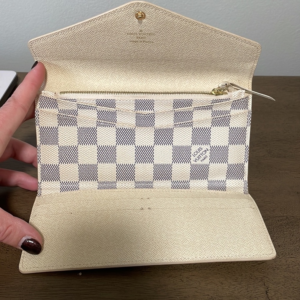 Louis Vuitton Cream and Gray Checkered Wallet